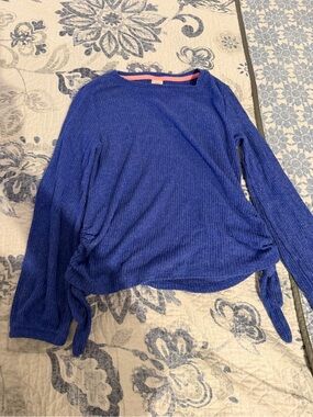 Arizona Jean Company Royal Blue Long Sleeve Tie-Side Sweater